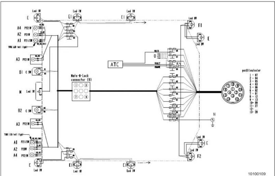 Adria Alpina 763 (2012) - Electrical diagrams for 12 V supply from towing vehicle - 1