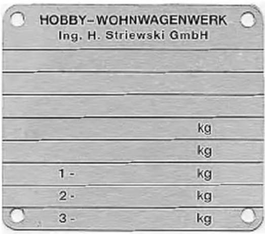 Hobby 2012 - Voertuigidentificatienummer (VIN) - 1
