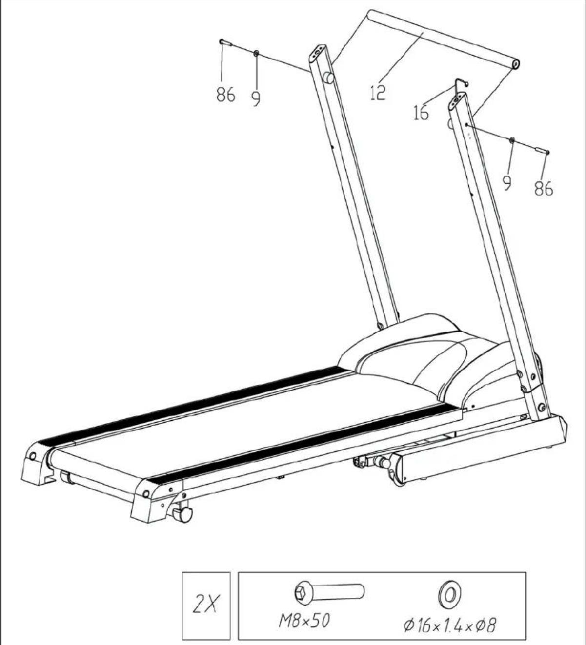 86 9 12 16 9 86 2X M8×50 Ø16×1.4ר8