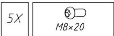5X M8×20