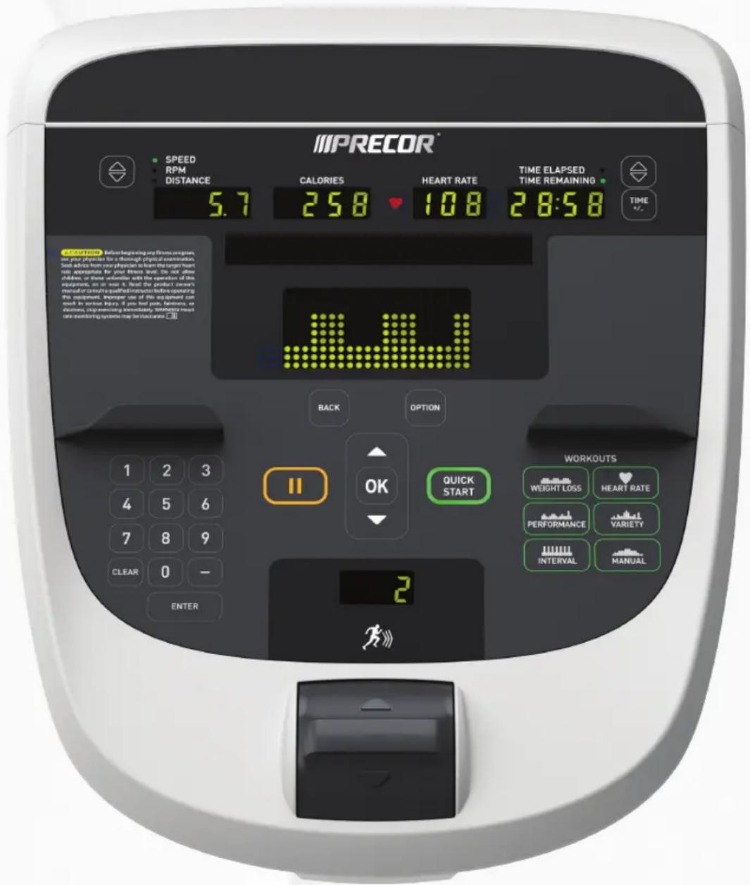 Precor TRM 833 - Betrieb und Instandhaltung der P30-Konsole - 1
