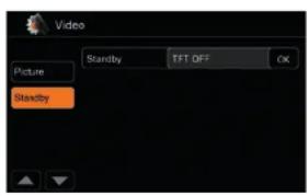Video Picture Standby TFT OFF OK Standby