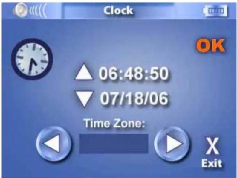 Clock OK 06:48:50 07/18/06 Time Zone: X Exit