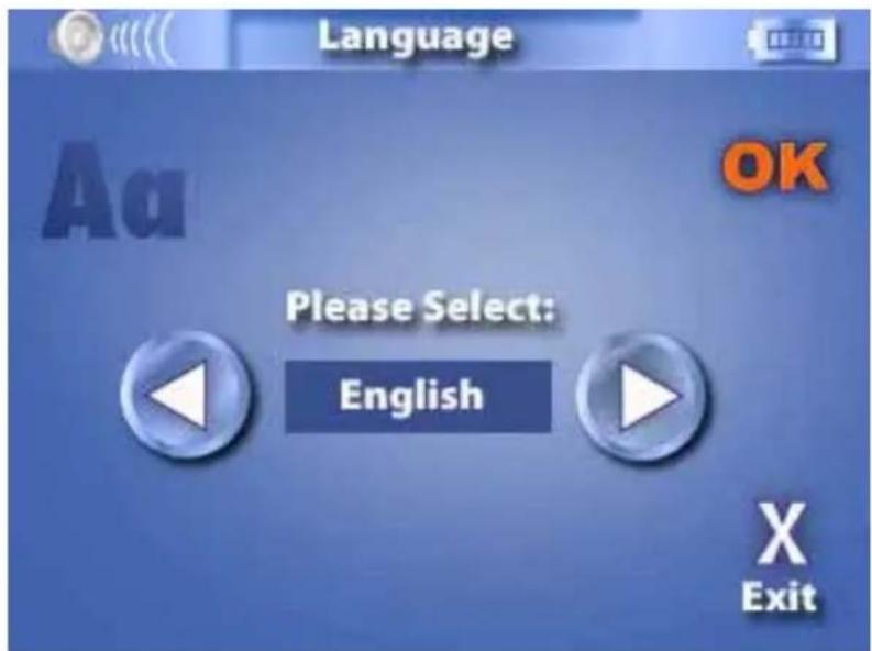 Language Aa Please Select: English OK X Exit