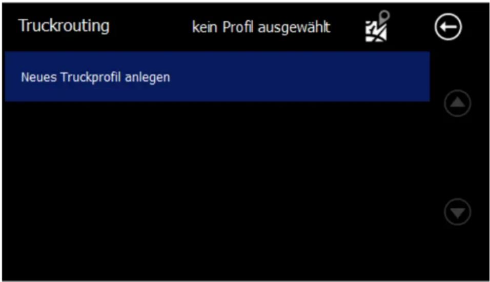 Truckrouting kein Profil ausgewählt Neues Truckprofil anlegen