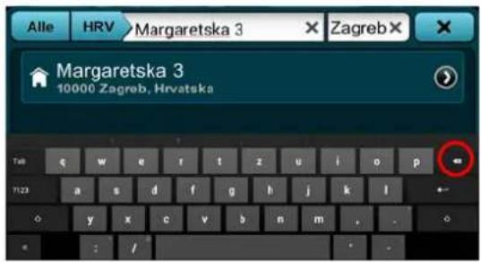 CARTREK Mireo (2500) - Wie Sie die Sucheingabe löschen - 1