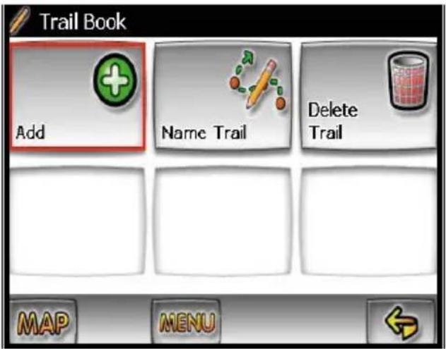 Trail Book Add Name Trail Delete Trail MAP MENU