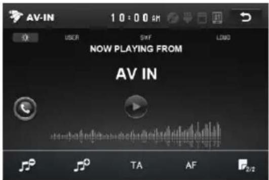 AV-IN 10:00 AM USER SWF LOUD NOW PLAYING FROM AV IN TA AF 2/2