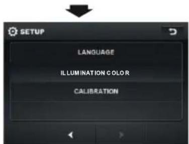 SETUP LANGUAGE ILLUMINATION COLOR CALIBRATION