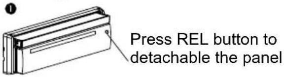 Press REL button to detachable the panel