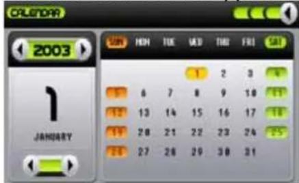 Bullit NAV3500BT - CALENDAR - 1