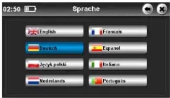 02:50 Sprache English Français Deutsch Espanel Jęcyk polski Italiano Nederlands Portugues