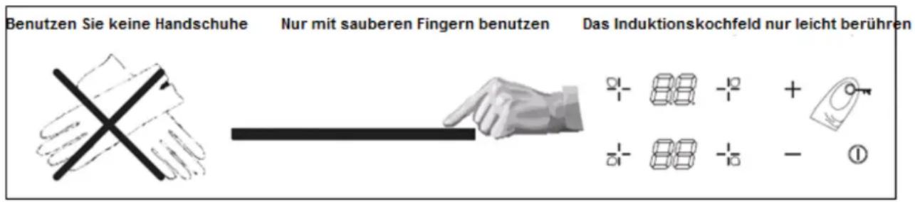 Exquisit EKI 702-1 R - Aktivieren der Kontrollfelder (Touch-Steuerung) - 1