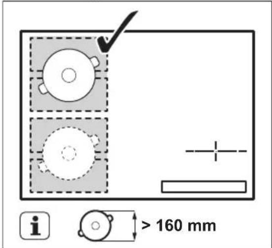 AEG HK956600IB - Durchmesser und Position des Kochgeschirrs - 2