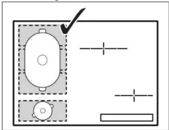 AEG HK956600IB - Richtige Position des Kochgeschirrs: - 1