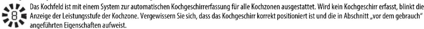 BAUKNECHT ETI 6260 IN - Anzeige falsch positioniertes oder fehlendes Kochgeschirr - 1
