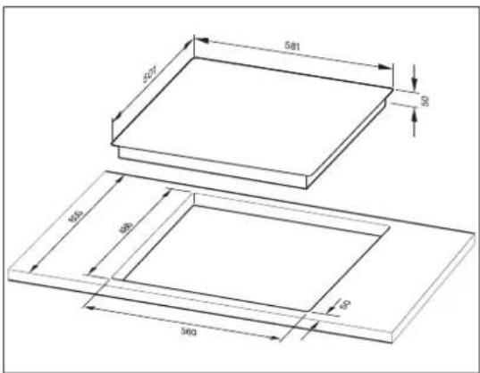 Hanseatic PBF4VI512FTB2M - Arbeitsplatte vorbereiten - 3