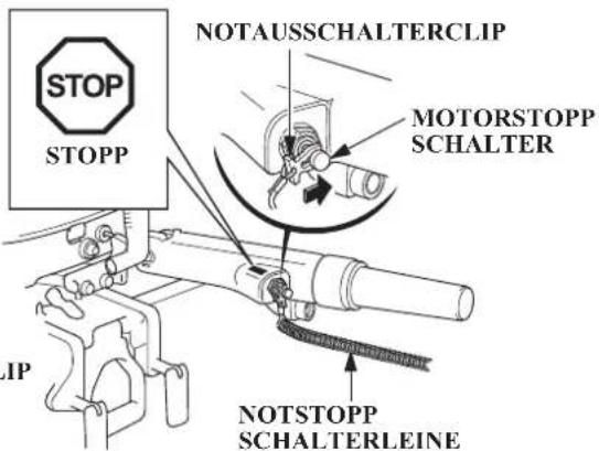 STOP STOPP NOTAUSSCHALTERCLIP MOTORSTOPP SCHALTER NOTSTOPP SCHALTERLEINE