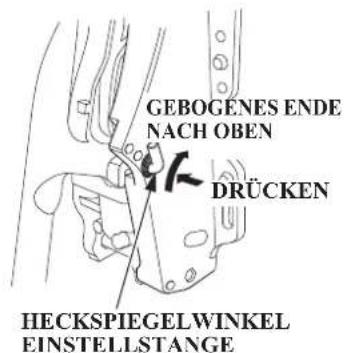 GEOGENES ENDE NACH OBEN DRÜCKEN HECKSPIEGELWINKEL EINSTELLSTANGE