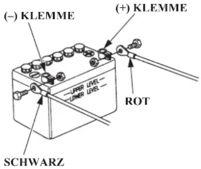 (-) KLEMME (+) KLEMME -UPPER LEVEL- -LUMER LEVEL- ROT SCHWARZ
