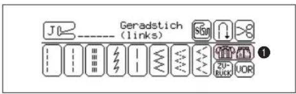 Geradstich (links)