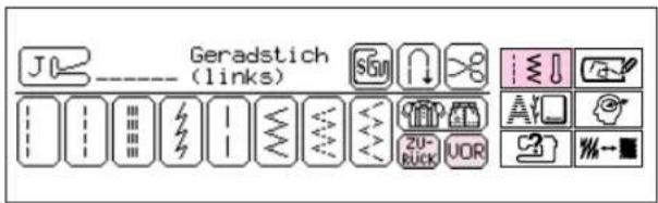 Geradstich (links)