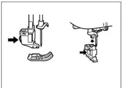 BROTHER Super Ace+e M975E - Anbringen des Nähfußadapters und des oberen Transporteurs - 2