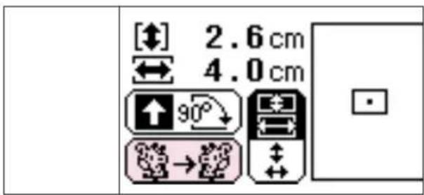 [↑] 2.6 cm ↔ 4.0 cm ↑ 90° → ↺ ↺ ↺