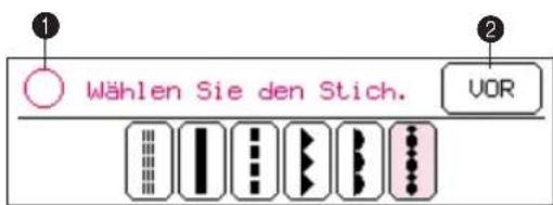 Wählen Sie den Stich. VOR