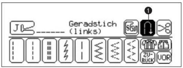 Geradstich (links)