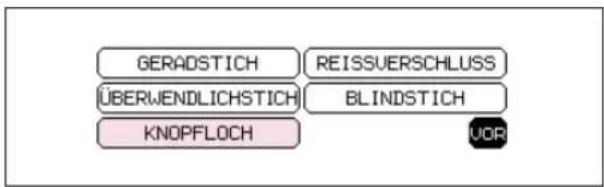 BROTHER Super Ace+e M975E - Beispiel: Um den Stich zum Nähen eines Knopflochs an einem Hemd auszuwählen - 2