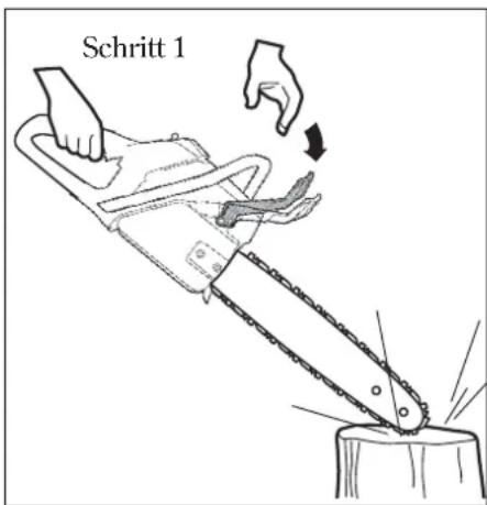Shindaiwa 490/EC1 - Schritt 1: Kettenbremsfunktion durch Massenträgheit (Motor ist AUS) - 1