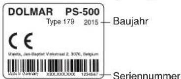 DOLMAR PS-460 - Typenschild (15) - 1