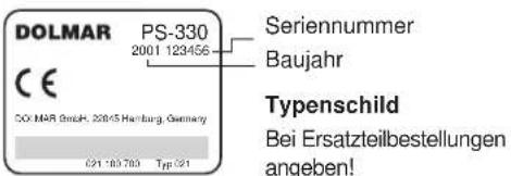 DOLMAR PS-330 - Teilebezeichnung - 1