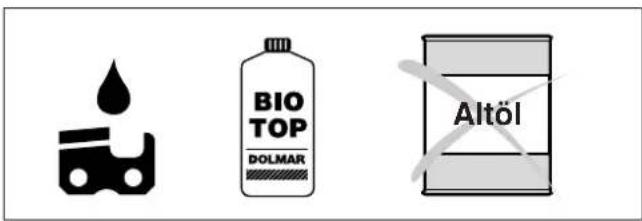 DOLMAR ES-32 A - Sägekettenöl einfüllen - 1
