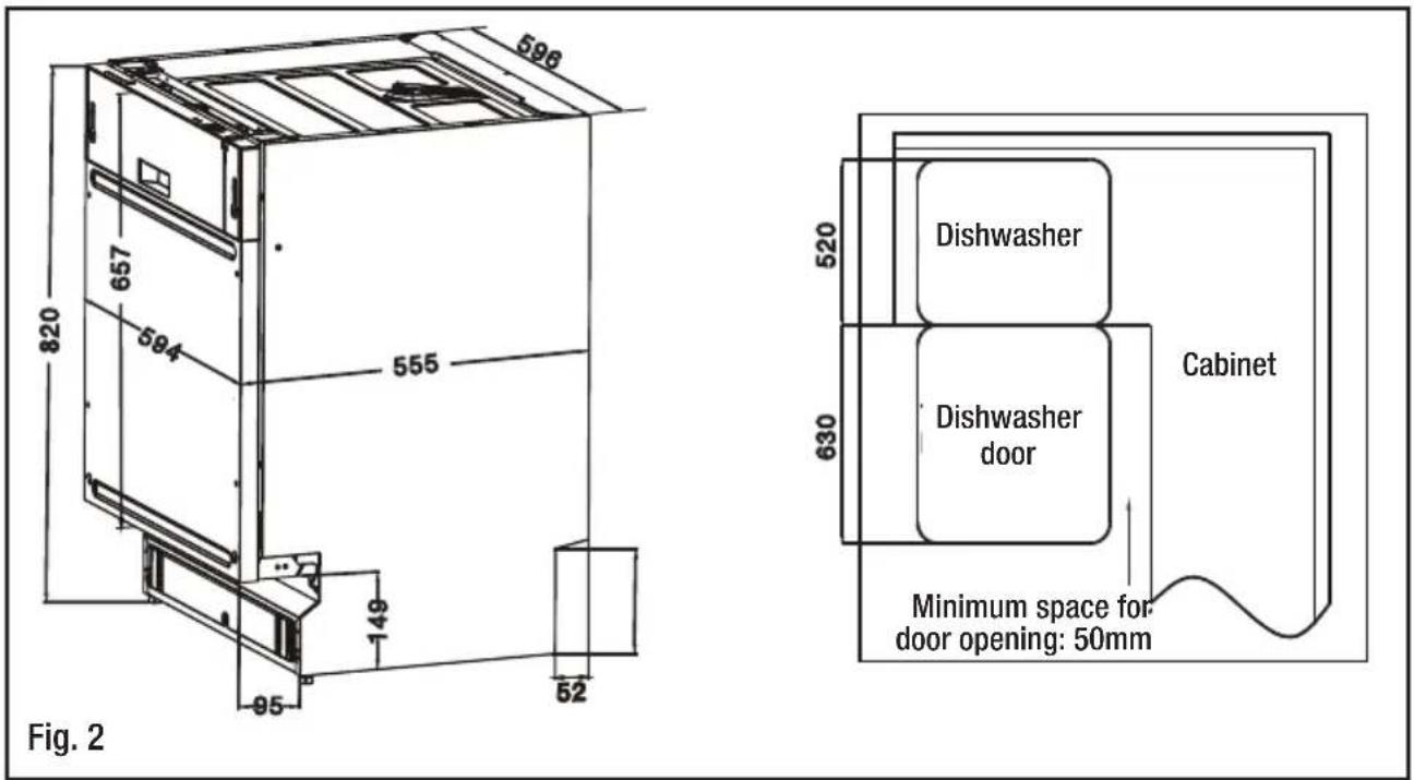 Stirling W60B2A411B - Space requirements - 1