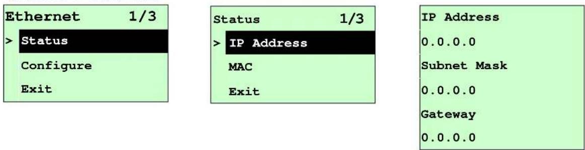 Kroy K4730 - Status: (IP Address / MAC) - 1