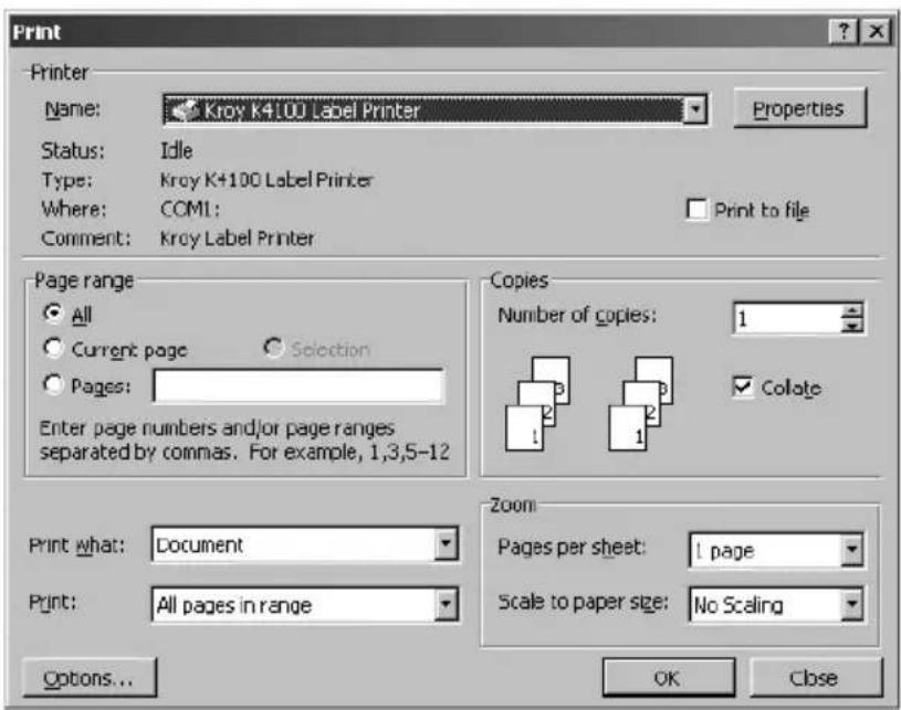 Kroy K4100 - Using Your Printer with Other PC Applications - 1