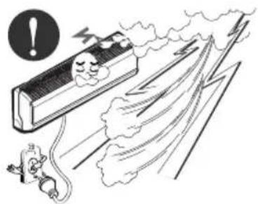 LG-Beko BKE 7650 D - Stop operation and close the window in storm or hurricane. If possible, remove the air conditioner from the window before the hurricane arrives. - 3