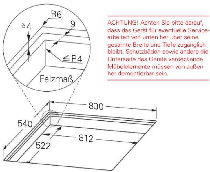 Jaksch IHE9502K - AUSSCHNITT- UND GERÄTEMAße IHE8600K - 1