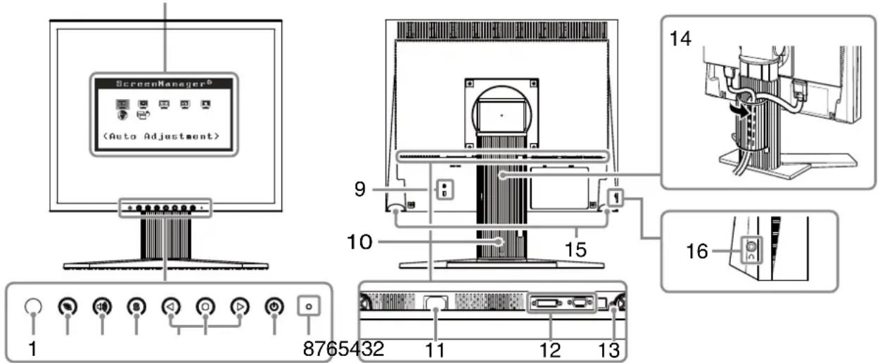 EIZO FlexScan S1721-X - B. höhenverstellbarer Fuß - 1