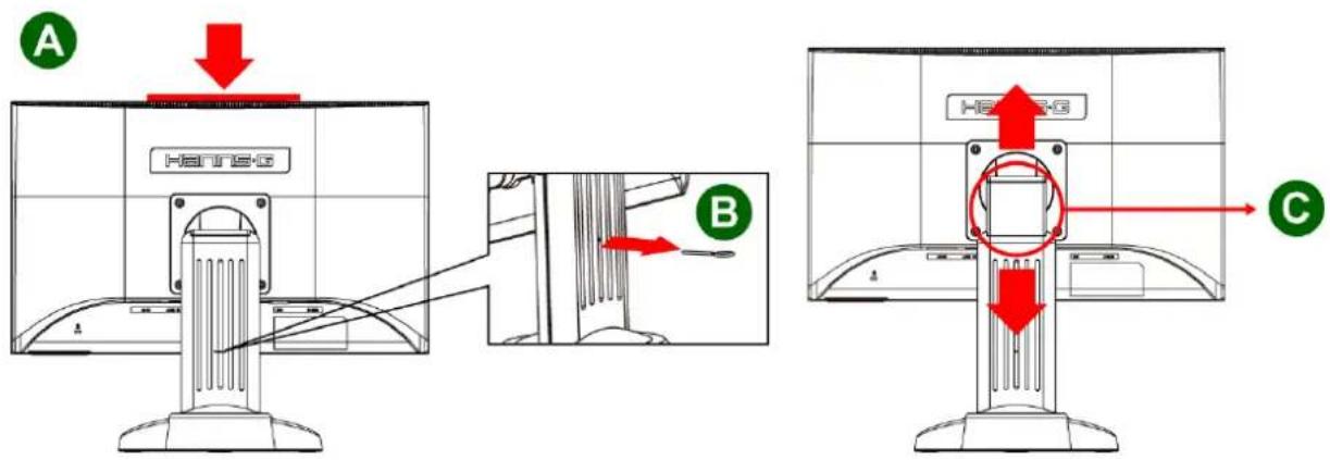 Hanns.G HP225DJB - EINSTELLEN DER ANZEIGEHÖHE - 1