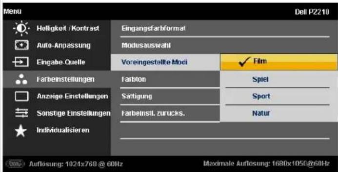 DELL P2210 - Zugriff aufs Menüsystem - 19