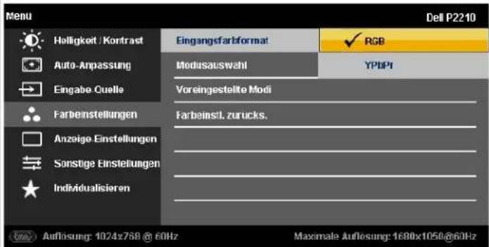DELL P2210 - Zugriff aufs Menüsystem - 13