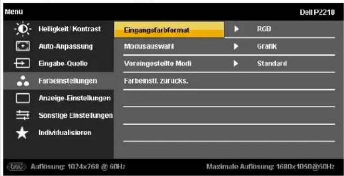 DELL P2210 - Zugriff aufs Menüsystem - 11