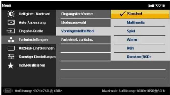 DELL P2210 - Zugriff aufs Menüsystem - 17