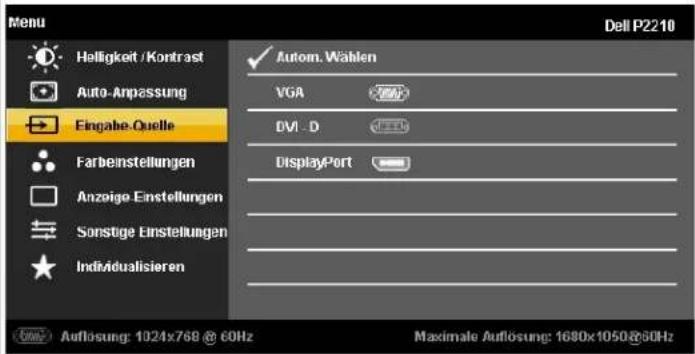 DELL P2210 - Zugriff aufs Menüsystem - 9