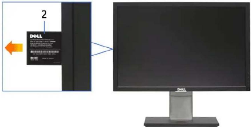 DELL P2210 - Ansicht mit Typenschildkarte - 3