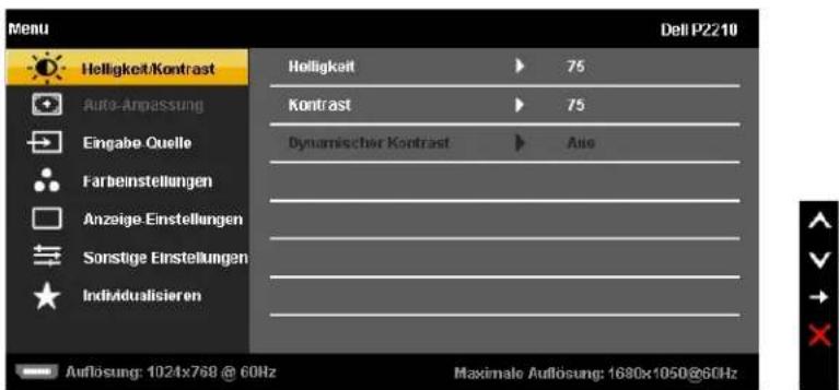 DELL P2210 - Zugriff aufs Menüsystem - 3