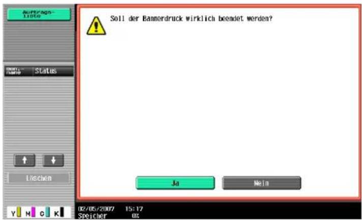 Soll der Bamberdruck wirklich beendet werden? Ja Nein 02/05/2007 15:17 Speicher 02